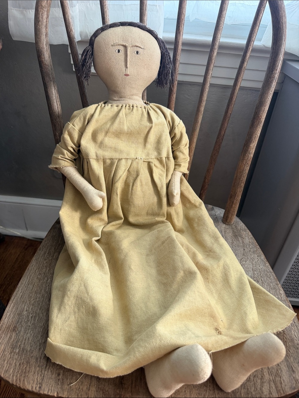 Vintage Primitive Folk Art Handmade Cloth Doll